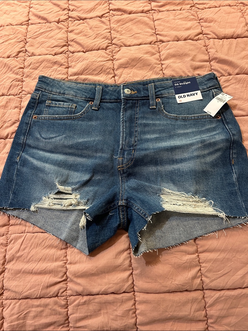 Old Navy Blue Distressed Denim Cutoff Shorts